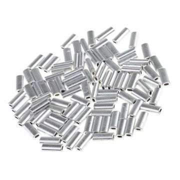 4x100 szt. Pojedyncze aluminiowe rękawy wędkarskie