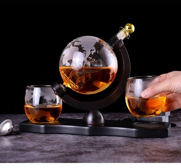Zestaw do Whisky KARAFKA Globus + Szklanki PREZENT