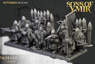 Dwarfs Crossbowman x5 Highlands Miniatures 32 mm