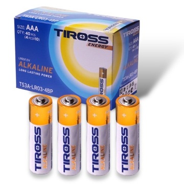 Bateria alkaliczna Tiross AAA (R3) 4 szt.