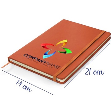 NOTES ZESZYT Z NADRUKIEM PLANER Z GUMKĄ W LINIĘ DO PISANIA A5 POMARAŃCZOWY