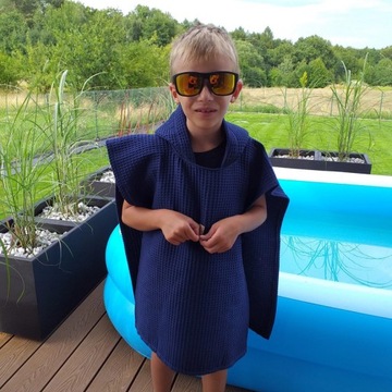 Пончо с вафлиной банной капюшоны 10 лет +