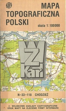 Chodzież. Mapa topograficzna, praca zbiorowa