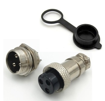 3-PIN 12mm gniazdo wtyk do ładowarki GX16 zatyczka