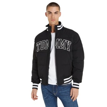 TOMMY HILFIGER KURTKA MĘSKA TJM NEW VARSITY PUFFER CZARNA r.L