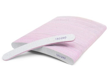 50 x Pilnik do Paznokci BANAN Zebra Szary 180/240
