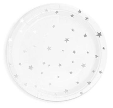 TALERZYKI białe papierowe 8 szt 18 cm urodziny