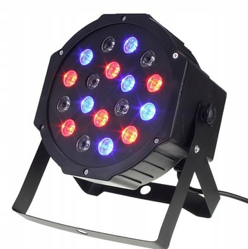 KOLOROFON LAMPA 18 LED STROBOSKOP RGB REFLEKTOR NA IMPREZĘ LAMPA DJ