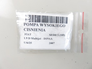 ČERPADLO VSTŘIKOVAČE FIAT SEDICI 1.9 D MULTIFUNKCE - D19AA 0445010156 0055206679