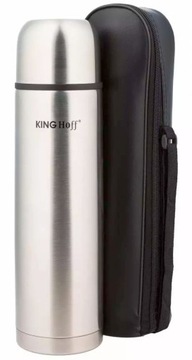 TERMOS STALOWY Z POKROWCEM 0,5L SRBERNY KH4052