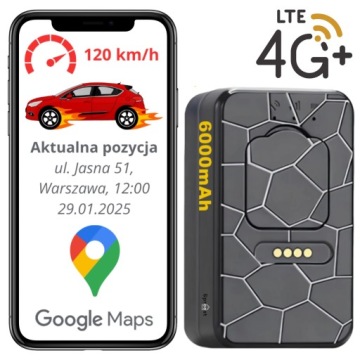 LOKALIZATOR GPS 4G MINI DO POJAZDÓW ROWERU AUTA MAGNES TRACKER G50M 6000mAh