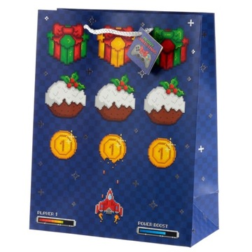 Torba prezentowa GAME OVER 32x26cm świąteczna