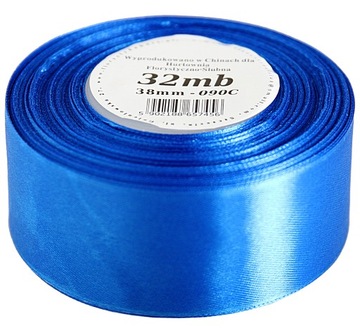 Taśma tasiemka wstążka satynowa atłasowa, 38mm/32mb, 100 kolorów do wyboru