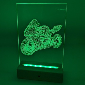 Деревянная подставка LED прямоугольная RGB батарейки