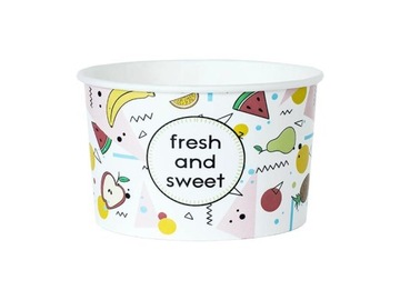 PUCHARKI MISKI PAPIEROWE NA LODY 245ml(25)REDPLAST