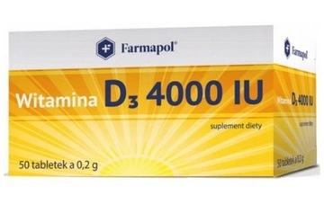 Witamina D3 4000 IU, 50 tabletek, Farmapol
