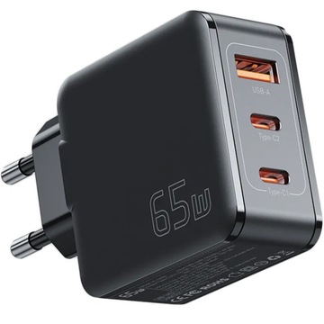 Szybka ładowarka zasilacz 3xUSB 65W QC3.0+ PD3 GaN