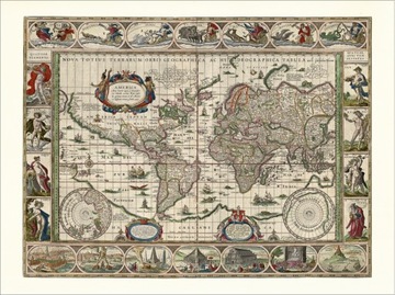 MAPA ŚWIATA PLAKAT 60x80cm 1635r. M73