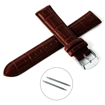 PASEK DO ZEGARKA 22MM – SKÓRZANY – CIEMNY BRĄZ