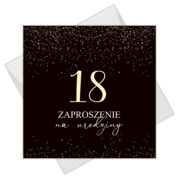 Zaproszenia na 18 urodziny Gold Balloons 1 szt