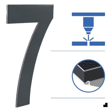 НОМЕР ДОМА НОМЕР ДОМА или НОМЕР ДВЕРИ | ЦИФРЫ и БУКВЫ | ВЫСОТА 20см АНТРАЦИТ