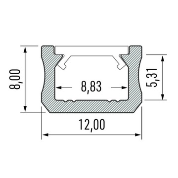 PROFIL TYP X SLIM BIAŁY 1M LUMINES lll