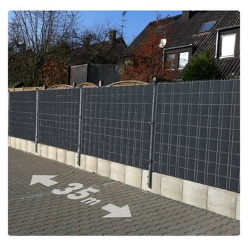 Taśma ogrodzeniowa 19cm x35m antracyt osłona na ogrodzenie płot UV klipsy