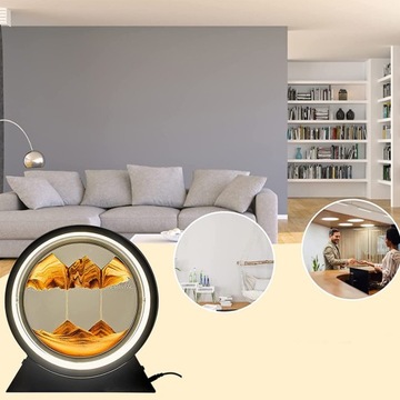 Песочная живопись 3D Вращающиеся песочные часы со светодиодом