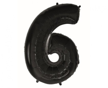 Balon Cyfra 6 Czarna - 92 cm