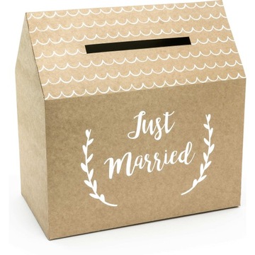 Pudełko na koperty pieniądze życzenia Just Married