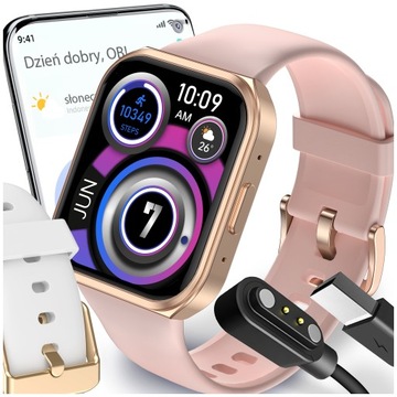 SMARTWATCH ZEGAREK DAMSKI ROZMOWY MENU POLSKIE WATCH SMART PULS SPORT SMS