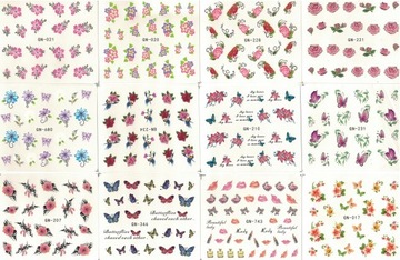 SUNONE NAKLEJKI DO MANICURE MIX OKOŁO 50 ARKUSZY