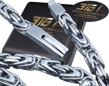 SREBRNY ŁAŃCUSZEK NA SZYJĘ SPLOT KRÓLEWSKI PREMIUM
