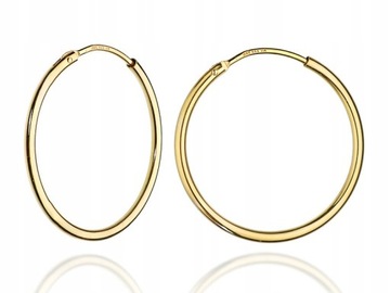 ZŁOTE KOLCZYKI KÓŁKA 25mm 585 KOŁO RING na prezent