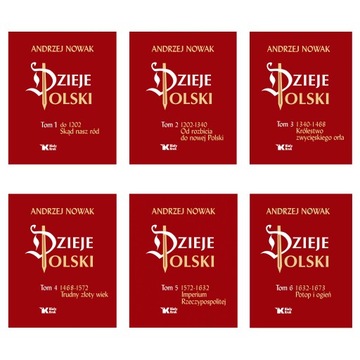 PAKIET! DZIEJE POLSKI TOMY 1-6. Prof. Andrzej Nowak