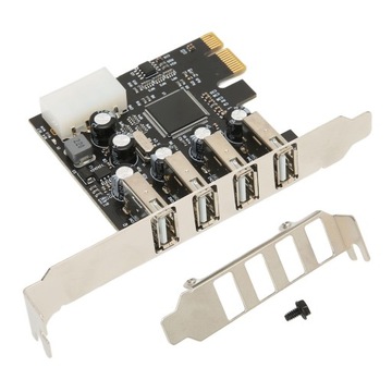Karta rozszerzeń PCI E na USB z 4 portami USB 2.0 do Windows i Linux