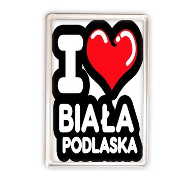 magnes akrylowy kocham Biała Podlaska