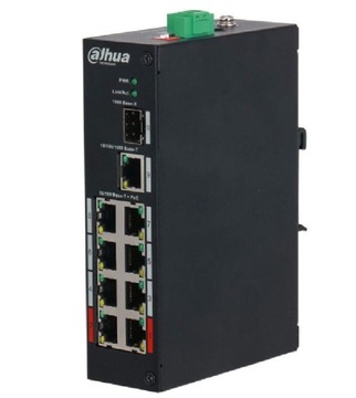 Switch 9 portowy Dahua PFS3110-8ET-96-V2 8xPoE + 1xUplink 10/100/1000 + SFP