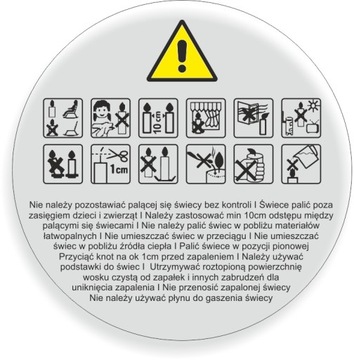 Naklejki BEZBARWNE na świece świeczki 6cm 150szt