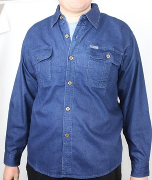 Koszula Męska Jeansowa Duża Dżinsowa 6XL