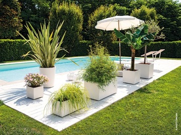 Большой прямоугольный цветочный горшок 99см Deroma Millennium АНТРАЦИТ на колесах