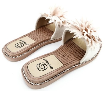 ТАПОЧКИ ЖЕНСКИЕ БЕЖЕВЫЕ ЭКО ЗАМШИ R37