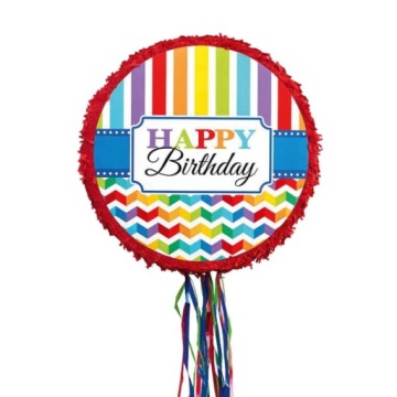 Піньята Pull Happy Birthday кольоровий 45 x 45 x 8.2 см, Amscan - День народження