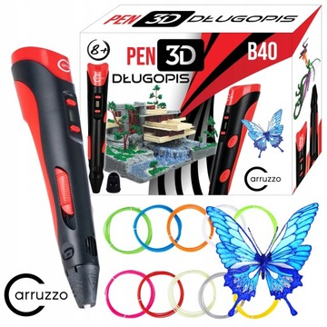 DŁUGOPIS DRUKARKA 3D PEN WKŁAD 20 METRÓW Wzory Filament PLA Pro