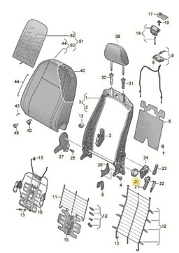 KNOFLÍK REGULACE PODPORA SEDADLA VW GOLF CADDY TOURAN PASSAT TIGUAN ARTEON