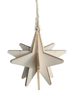 Рождественская елка звезда орнамент деревянный кулон 2шт