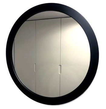 LUSTRO OKRĄGŁE CZARNE LOFT 50 CM RAMA 4 CM