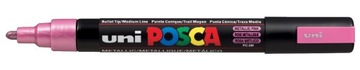 Marker z farbą plakatową Posca PC-5M różowy metal