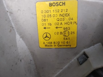 MERCEDES A TŘÍDA W168 SVĚTLO PRAVÝ PŘEDNÍ PRAVÁ EVROPA A1688201061