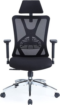Ergonomiczny Duży Fotel Biurowy Krzesło obrotowe z zagłówkiem Ticova Czarny